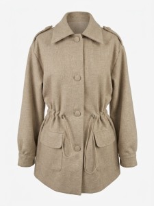 Krótki płaszczyk z wełną KAREN beige