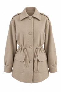 Krótki płaszczyk z wełną KAREN beige